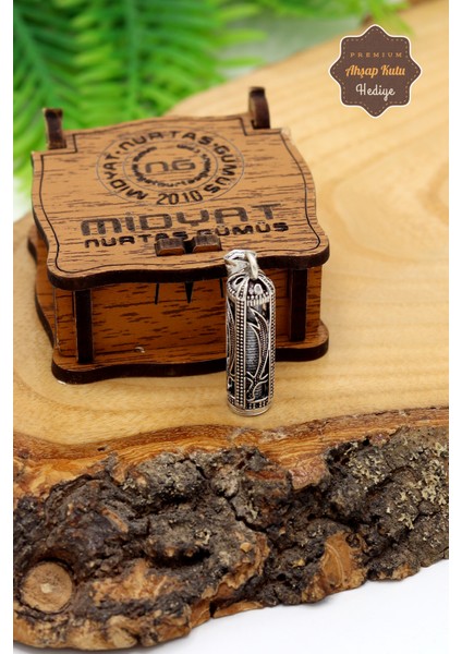 925 Ayar Gümüş Ayetli Zülfikar Işlemeli Silindir Kolye 201024586 fırsatları