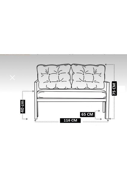 Serdem-(Eco)-2-2- Metalbahçe Balkon Takımı Mobilya Grubu (Krem) fırsatları