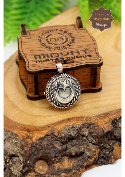 Açılabilir Kapaklı 925 Ayar Gümüş Ay Yıldız Işlemeli Kolye 201024598 fiyatları