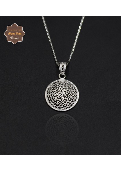 Küçük Halka Model 925 Ayar Saf Gümüş Telkari Kadın Kolye 201024653