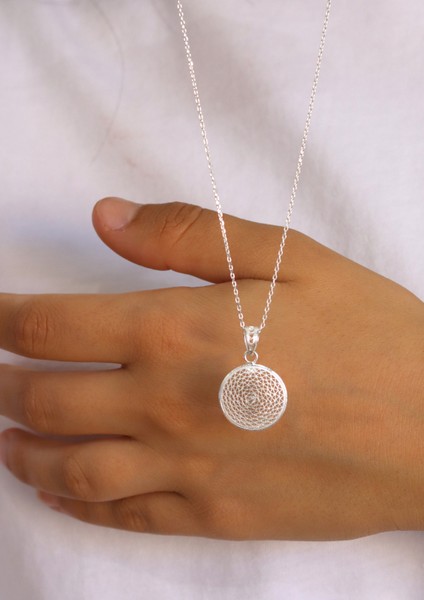 Küçük Halka Model 925 Ayar Saf Gümüş Telkari Kadın Kolye 201024653 fiyatları