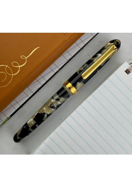 #3776 Century Celluloid Calico Dolma Kalem 14K Altın F Uç modelleri