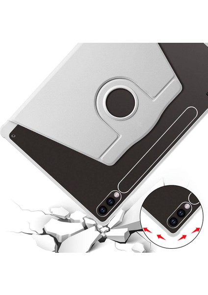 Galaxy Tab S10 Plus Uyumlu Kalem Bölmeli Standlı Termik Kılıf Gri