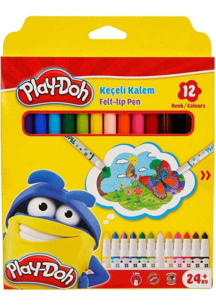 Play-Doh Keçeli Kalem 12 Renk Karton Kutu