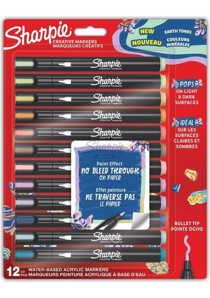Creative Akrilik Marker Kalem 12 Renk - Earth Tones