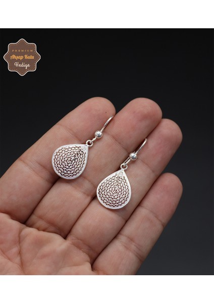 Sallantılı Damla Model 925 Ayar Gümüş Telkari Kadın Küpe 201024736 modelleri