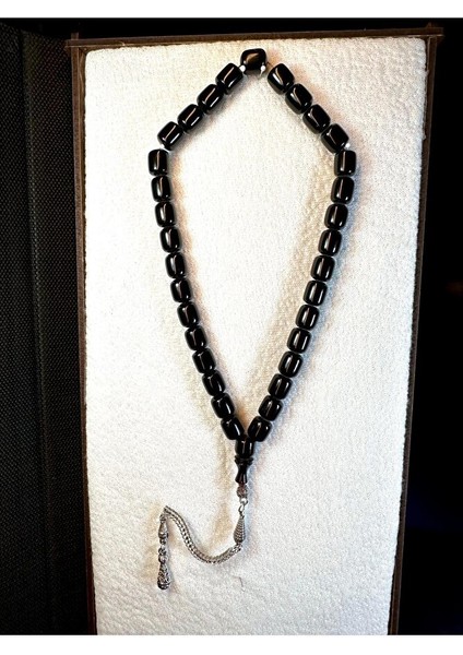 Siyah Çubuk Kehribar Tesbih Kapsül Kesim T-128 fırsatları