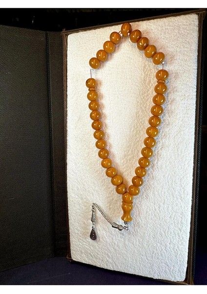 Çubuk Kehribar Tesbih Sarı Renk 13MM Küre Kesim T-130 modelleri