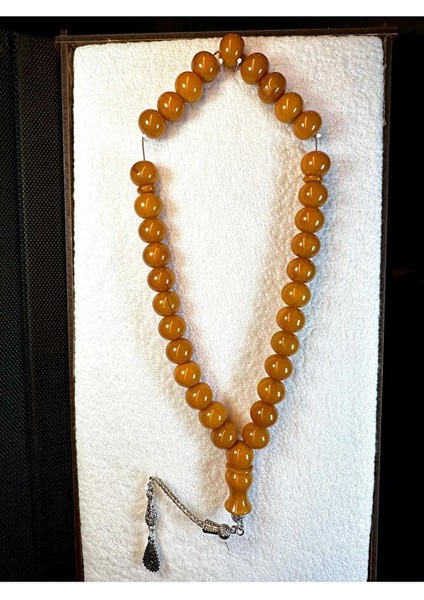 Çubuk Kehribar Tesbih Sarı Renk 13MM Küre Kesim T-130 fırsatları