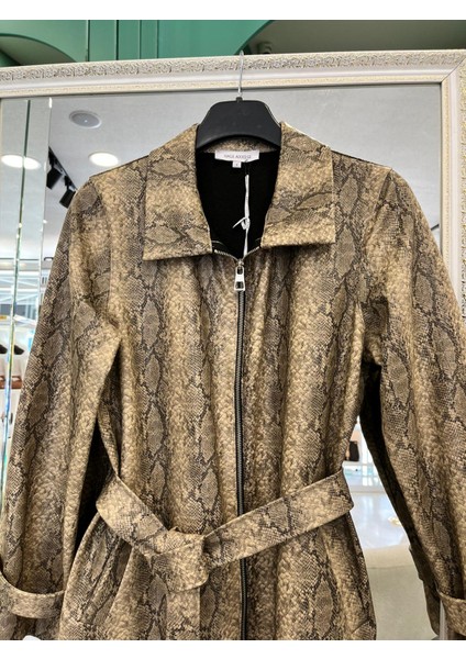 Hale Nagini Deri Ceket - Vizon - 1 fırsatları