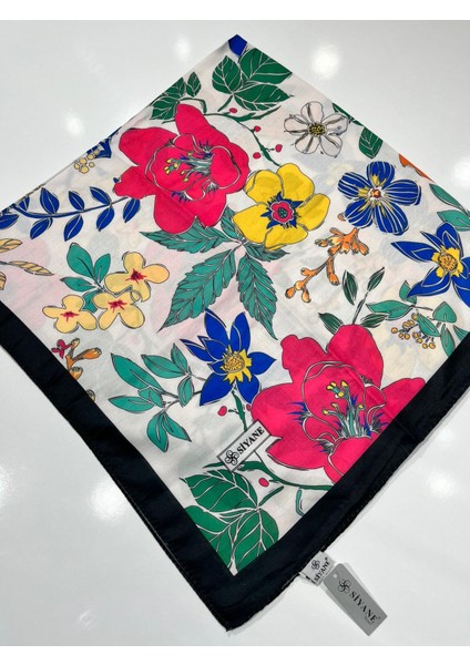 Siyane Pamuklu Eşarp Desen 10 - 3