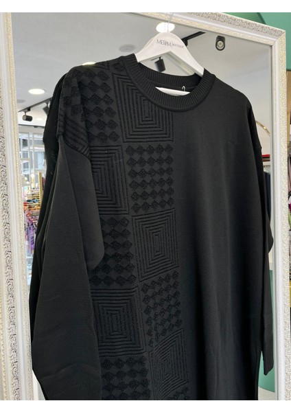 Adn Ince Triko Tunik Simli - Siyah - 1 modelleri