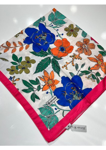 Siyane Pamuklu Eşarp Desen 10 - 1