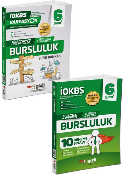 6. Sınıf Tüm Dersler Bursluluk Soru Bankası-Deneme Seti Bankası Gizli Yayınları