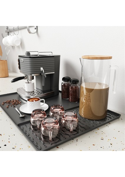 Çıkarılabilir Bulaşık Kurutma Matı ile Silikon Kahve Matı Kolay Temizlenebilir Siyah (Yurt Dışından) fırsatları