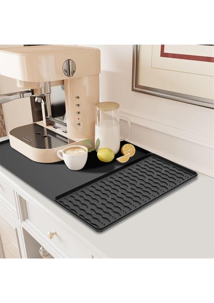 Çıkarılabilir Bulaşık Kurutma Matı ile Silikon Kahve Matı Kolay Temizlenebilir Siyah (Yurt Dışından) indirimleri