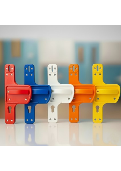 5 Farklı Renk İçeren Kırılmaz Bariyerli Kapı Kolu - Okul Sınıfları için Yüksek Güvenlik ve Dayanıklılık Çözümü.