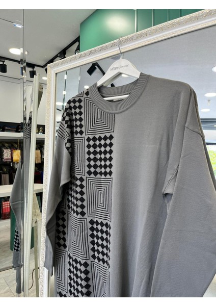 Adn Ince Triko Tunik Simli - Gri - 2 fırsatları