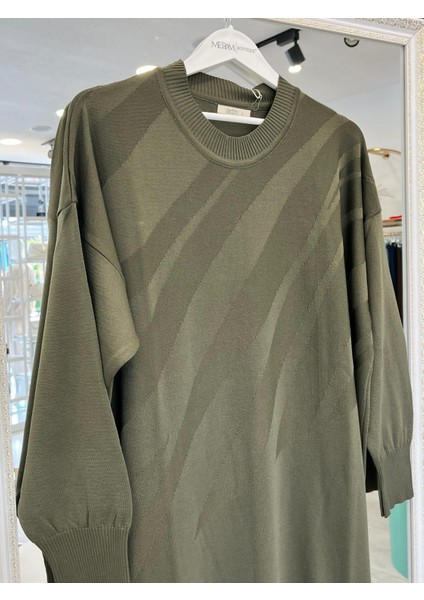 Adn Ince Triko Verev Elbise - Haki - 2 fiyatları