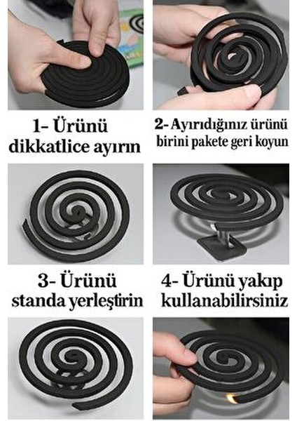 10 Adet Spiral Haşere Kovucu Yasemin Kokulu Açık Alanlar İçin Güvenilir Koruma
