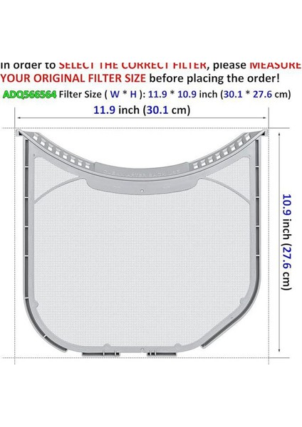 Lg ve Kenmore Kurutma Makineleri Için ADQ566564 Lint Filtresi Yedeği, Kurutucu Temizleme Fırçası ile Çentikli Kurutma Makinesi Lint Filtresi Altı (Yurt Dışından) fiyatları