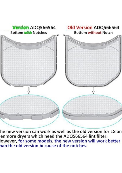 Lg ve Kenmore Kurutma Makineleri Için ADQ566564 Lint Filtresi Yedeği, Kurutucu Temizleme Fırçası ile Çentikli Kurutma Makinesi Lint Filtresi Altı (Yurt Dışından) indirimleri