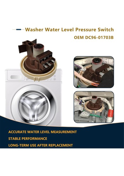 Samsung WF461ABW, WF501ANW, WF511ABR, WF511ABW Için DC96-01703B Çamaşır Makinesi Su Seviyesi Basınç Sensörü Anahtarı (Yurt Dışından) fiyatları