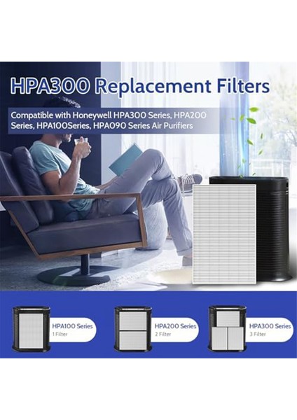 Honeywell Hava Temizleyici HPA300, Hepa Filtre HPA300, HPA200, HPA100R Hrf-R3, Hrf-R2, Hrf-R1, 6 Adet (Yurt Dışından) modelleri
