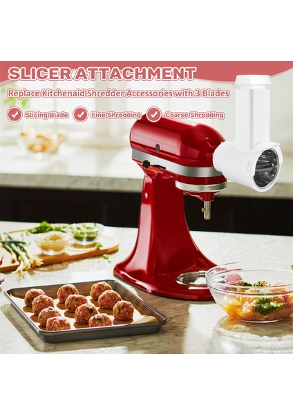 Kitchenaid Stand Mikseri Için Peynir Dilimleyici Parçalayıcı Ataşmanı, 3 Bıçaklı Kitchenaid Parçalayıcı Aksesuarlarını Değiştirin (Yurt Dışından) fırsatları