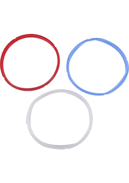 Düdüklü Tencere Aksesuarları Için Silikon Sızdırmazlık Halkası, 5 Veya 6 Litrelik Modellere Uygun, Kırmızı, Mavi ve Yaygın Şeffaf Beyaz, 3'lü Paket (Yurt Dışından)