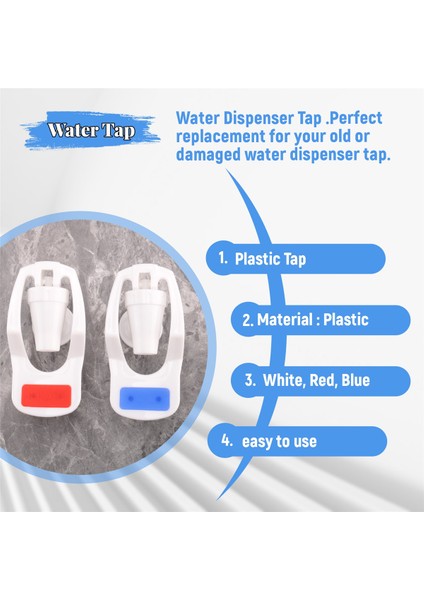 Su Sebili Yedek Basmalı Tip Beyaz Plastik Musluk 2 Adet (Yurt Dışından) fırsatları