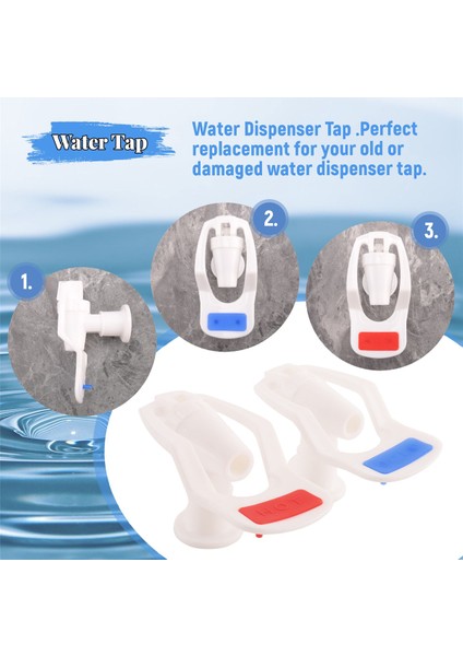 Su Sebili Yedek Basmalı Tip Beyaz Plastik Musluk 2 Adet (Yurt Dışından) indirimleri