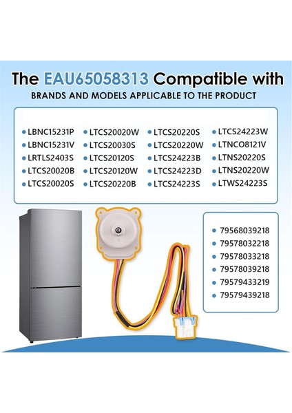 Lg Kenmore Dondurucu Için EAU65058313 Buzdolabı Evaporatör Fan Motoru EAU63103001 AP7178307 PS16662420 DC12V'YI Değiştirin (Yurt Dışından) modelleri