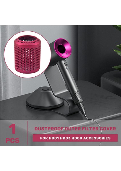 Dyson Saç Kurutma Makinesi HD01 HD03 HD08 Toz Geçirmez Dış Filtre Kapağı Elektrikli Süpürge Aksesuarları Gül Kırmızısı Için Uygundur (Yurt Dışından) fırsatları
