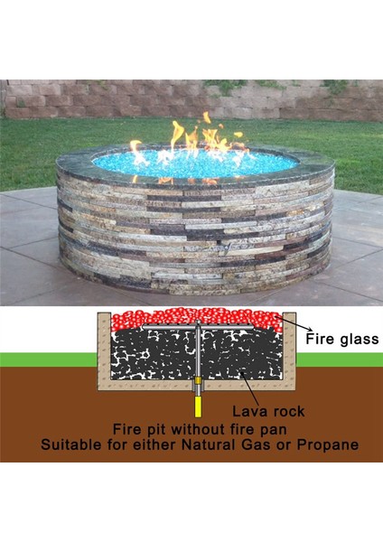 Doğal Gaz ve Propan Ateş Çukuru Için 6 Inç Yuvarlak Ateş Çukuru Brülör Halkası Iç ve Dış Mekanlar Için Ateş Çukuru Brülörü (Yurt Dışından) indirimleri