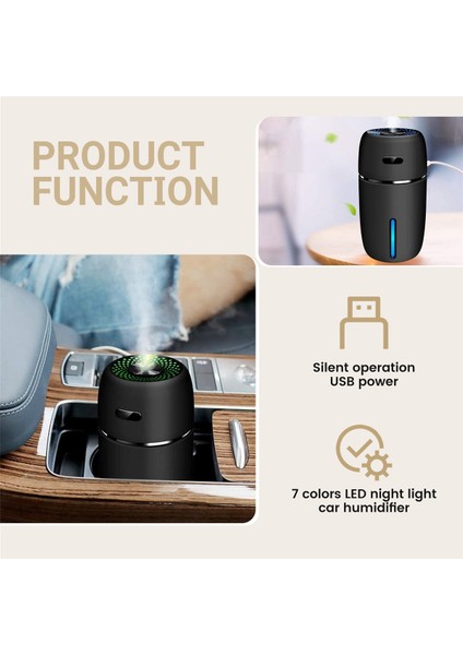 USB Araç Nemlendirici 200 ml Mini Taşınabilir Nemlendirici 7 Renkli LED Gece Lambası Seyahat Için Sessiz Ayarlanabilir Sis Modları (Yurt Dışından) indirimleri