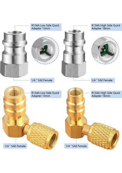 R12'DEN R134A'YA Ac Bağlantı Parçası Dönüşüm Adaptör Kiti, Hızlı Bağlantı Vanası A/c 90° Bağlantı Noktası Yüksek/düşük Basınçlı Retrofit Adaptörü (Yurt Dışından) fiyatları