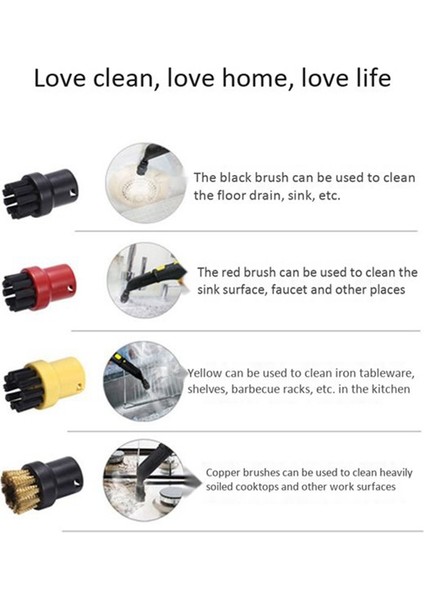 Karcher Sc Serisi Sc1 Sc2 Sc3 Sc4 Sc5 Parça Aksesuarları Için Buharlı Temizleyici Uzatma Nozul Başlığı Yuvarlak Fırça Kitleri (Yurt Dışından) fiyatları