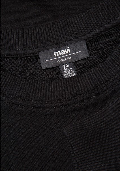 Mavi Logo Baskılı Siyah Sweatshirt 6S10034-900