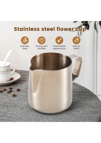 Süt Köpürtücüsü Için Süt Sürahisi Paslanmaz Çelik Süt Kaseleri El Yapımı Kahve Latte Süt Köpürtme Sürahisi Latte Sanatı (200 Ml) (Yurt Dışından) fırsatları