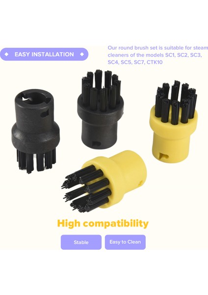 Yuvarlak Fırça Seti [4 Parça] Karcher Buharlı Temizleyici Aksesuarları, Karcher Yuvarlak Fırça, Karcher Derz Fırçası Için Uygundur (Yurt Dışından) indirimleri