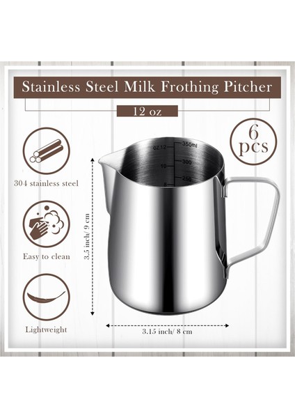 Adet Süt Köpürtme Sürahisi Espresso Buharlama Sürahileri 12 Oz Paslanmaz Çelik Süt Köpürtme Kupası Süt Köpürtme Buharlama Kupası (Yurt Dışından) fırsatları