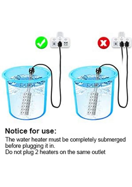Daldırma Su Isıtıcısı 2500W Elektrikli Kova Isıtıcı, Zamanlayıcı, Otomatik Kapanma, Ev Kışı Için Sıcak Küvet Isıtıcı, Ab Fişi (Yurt Dışından) fiyatları