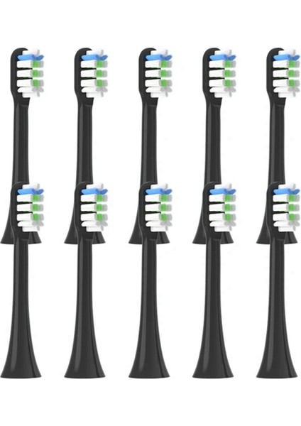 Soocas X3 X3PRO X3U X5 V1 D3 Elektrikli Diş Fırçası Için 10 Adet Vakumlu Paketlenmiş Yedek Fırça Başlığı, Siyah (Yurt Dışından)