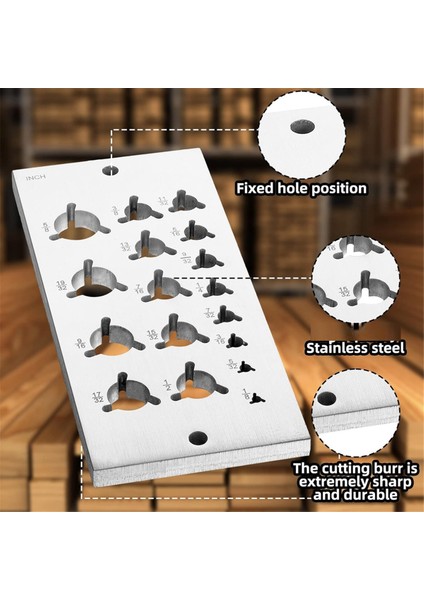 Parça Çelik Dübel Plakası, Dübel Yapıcı, Dübel Yapma Aleti 1/32 Inçlik Artışlarla 1/8 Inçten 5/8 Inçe Kadar 17 Delik (Yurt Dışından) modelleri