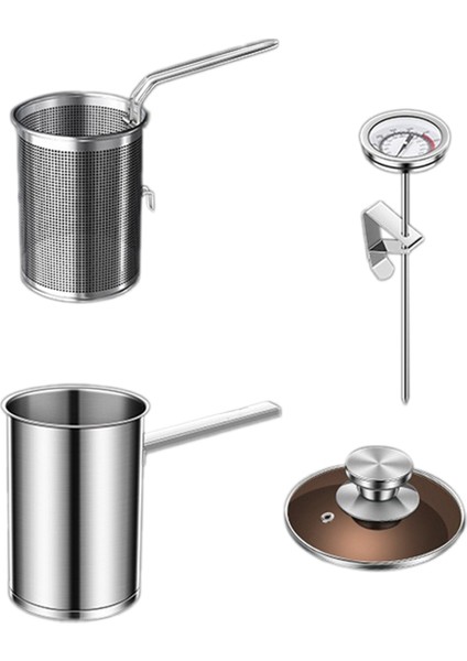 Kalınlaştırılmış Derin Kızartma Tencere Küçük Paslanmaz Çelik Derin Kızartma Makarna Süzgeci Sepet Tavuk Kızarmış Yiyecek Süzgeci (Yurt Dışından)