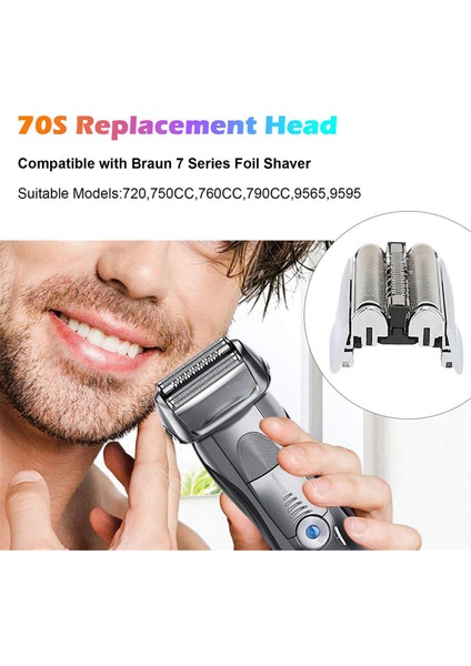 Braun 7 Serisi Folyo Tıraş Makinesi Modelleri 720, 750CC, 760CC, 790CC, 9565, 9595 (3'lü Paket) Için 70S Elektrikli Tıraş Makinesi Başlığı Değişimi (Yurt Dışından) fiyatları