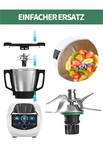 Thermomix Tm5 Tm6 Mutfak Robotu Parçaları Için Blender Bıçağı Yedek Parçası, Sabitleme Plakalı Paslanmaz Çelik Karıştırma Bıçağı (Yurt Dışından) indirimleri