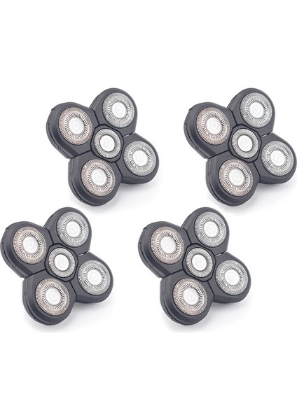 4 Adet Yedek Tıraş Başlığı Elektrikli Tıraş Makinesi 5 Kesici Yüzen Başlık Su Geçirmez Paslanmaz Çelik Bıçak (Yurt Dışından)