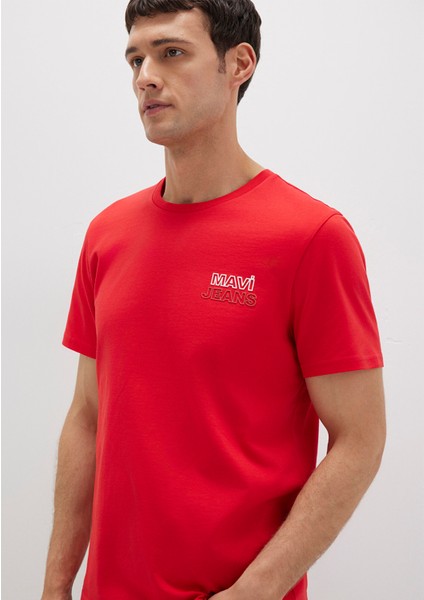 Mavi Jeans Baskılı Kırmızı Tişört 066841-33099